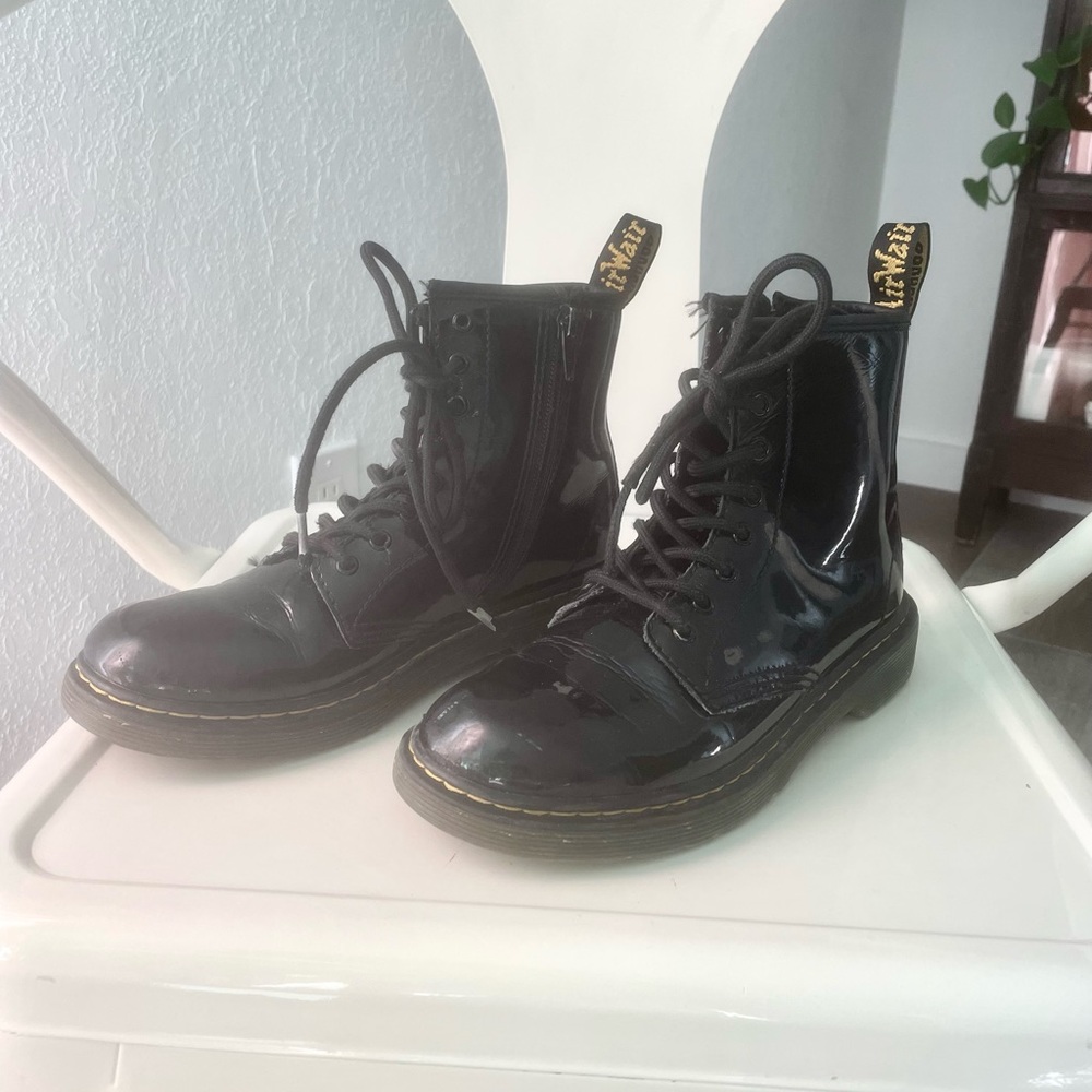 Girls patent Dr Marten 1460 boots